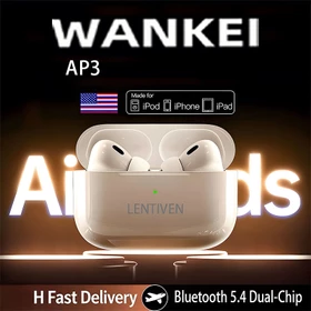 WANKEI LENTIVEN TWS Bluetooth Headset With Mic Smart Touch Earphone Wireless Tahan Air HiFi