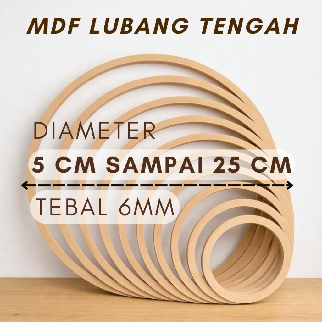 Jual RING MDF BULAT DIAMETER 5 CM SAMPAI 25 CM TEBAL 6 MM [ MDF BULAT ...