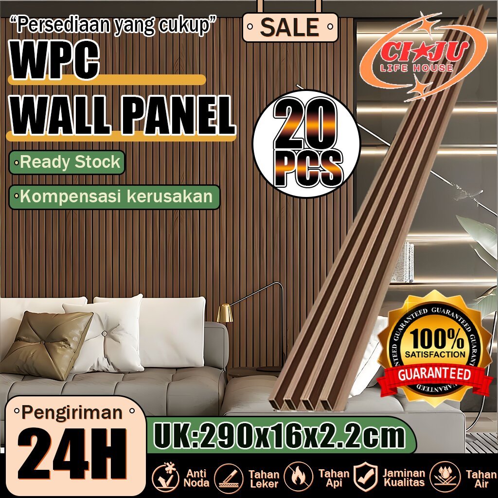 Jual 20pcs (2.9meter*16cm) Wood WPC Wall Panel/Anti Rayap Dan Anti Air ...