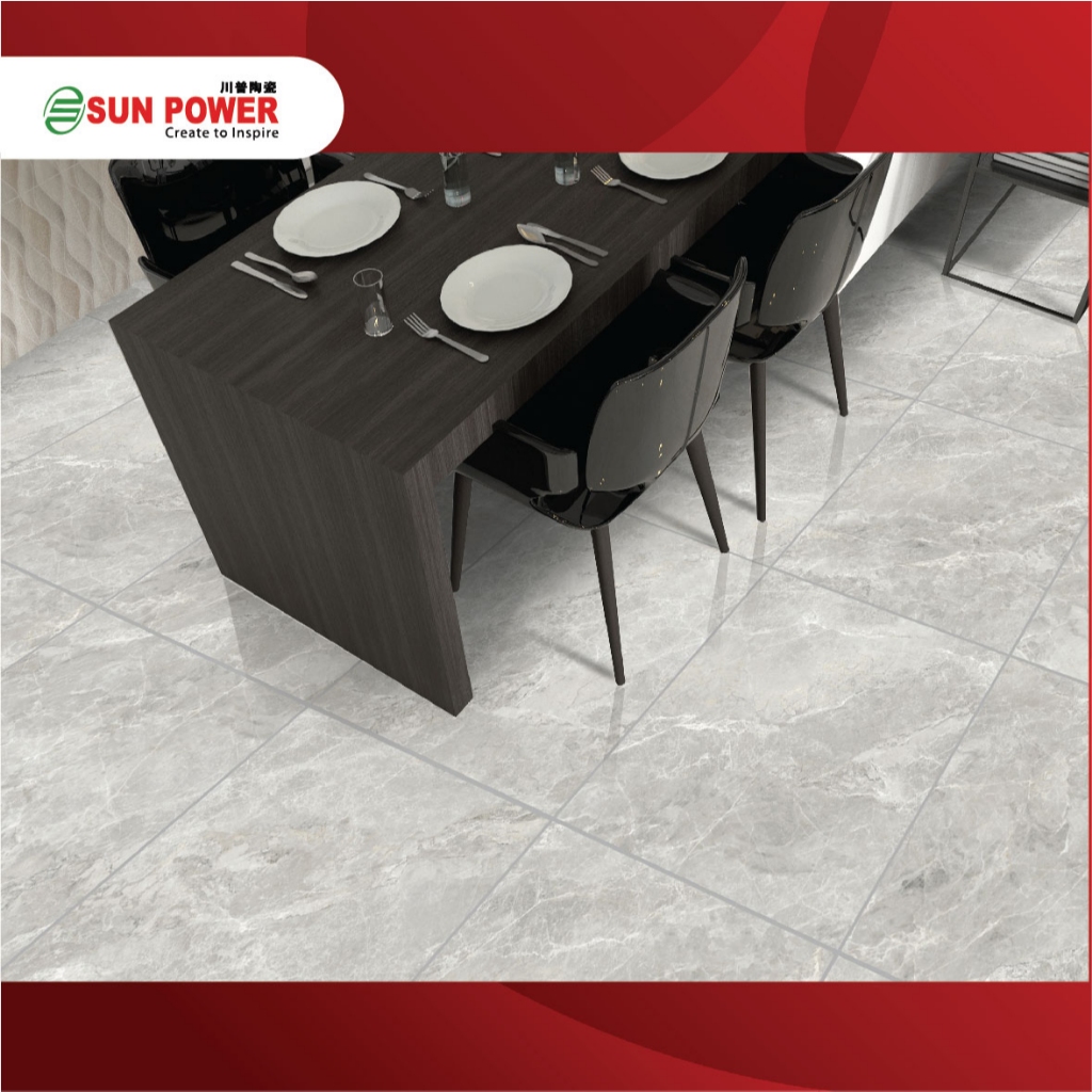 Jual SUN POWER Ravine Grey 60x60 Glazed Polished – Granit Tiles Lantai ...
