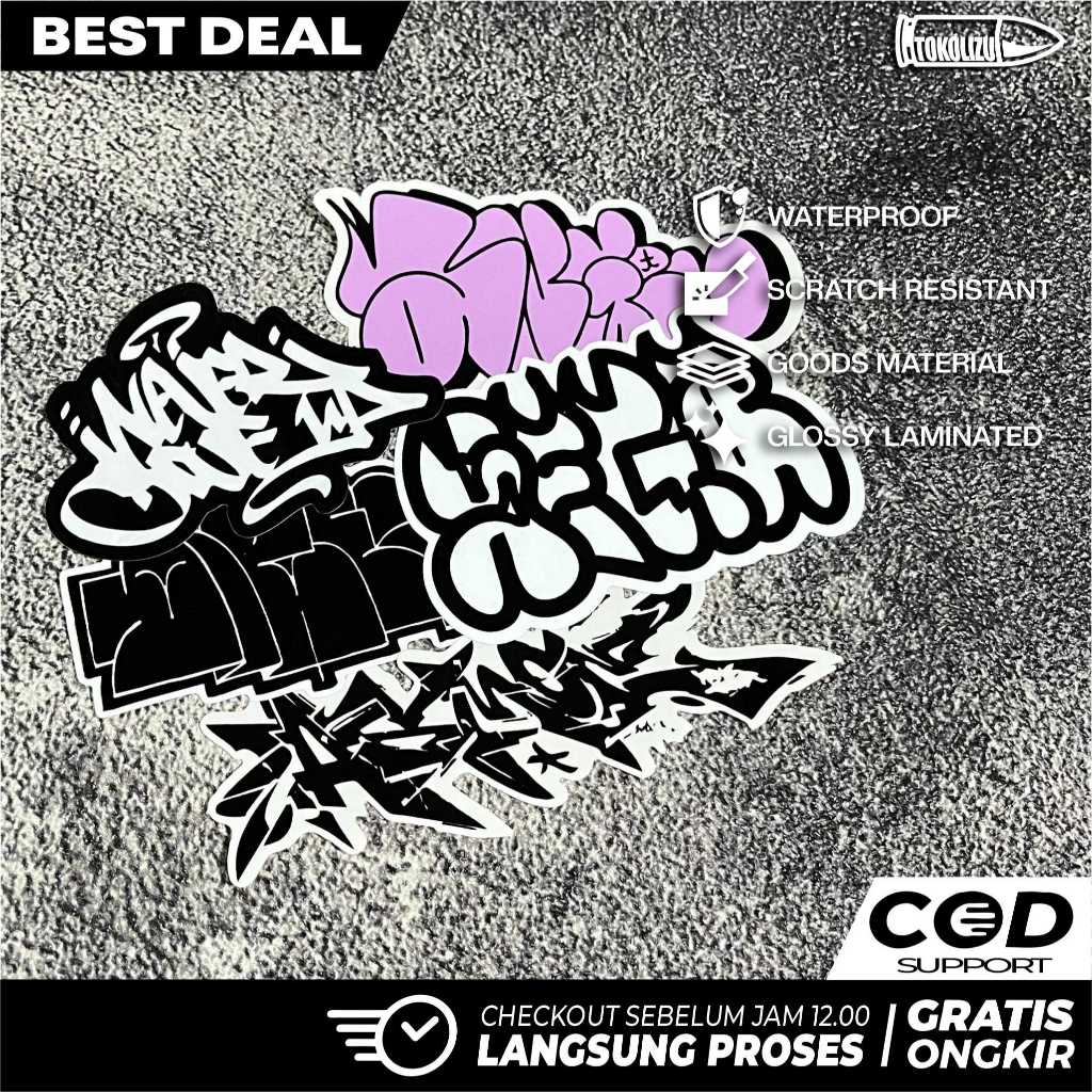 Jual STICKER KALCER HELM ANTI AIR BAHAN GLOSSY | GRAFFITI | WILD STYLE ...