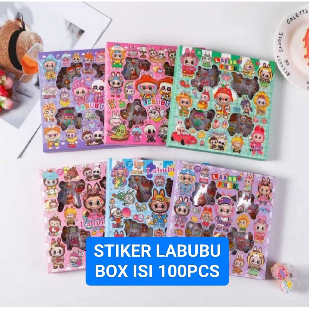 Jual 100 Lembar Sticker Labubu HUNTRIX Waterproof dengan Warna Motif ...