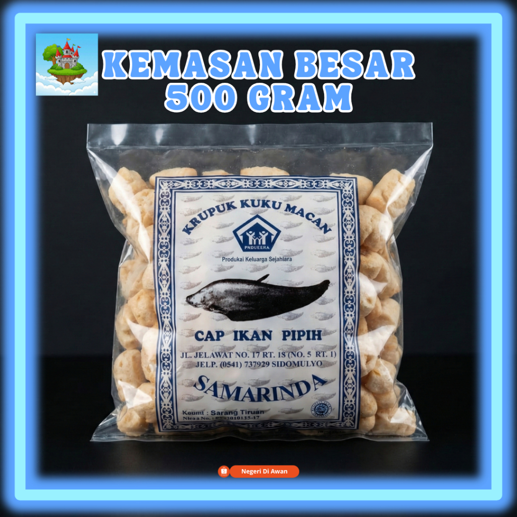 Jual Amplang Kuku Macan Cap Ikan Pipih Kemasan Besar (500gr) 100% Asli ...