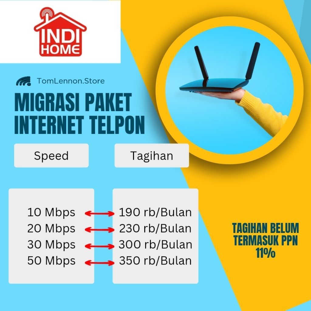 Jual MIGRASI PAKET INDIHOME INET TELP 2P || MIGRASI SPEED INDIHOME ...