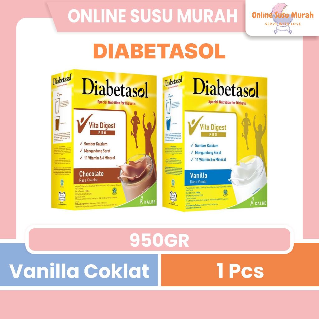 DIABETASOL 950 GR COKLAT VANILA 950GR KEMASAN BARU SEBELUMNYA 1000GR 1000GR SSKD