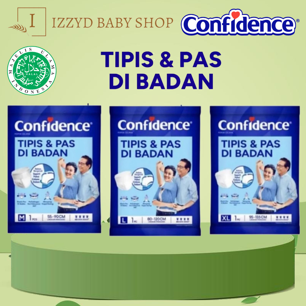 Confidence Popok Celana tipis dan pas di badan adult diaper pants Popok Dewasa Sachet M\L\XL