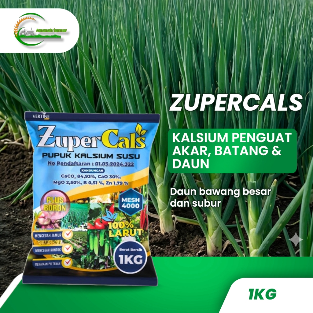AMANAH FARMER ZuperCals / Pupuk Kalsium Boron Zinc / Pupuk Mikro Pelebat Daun Bawang Mencegah Pucuk Kuning Tanaman