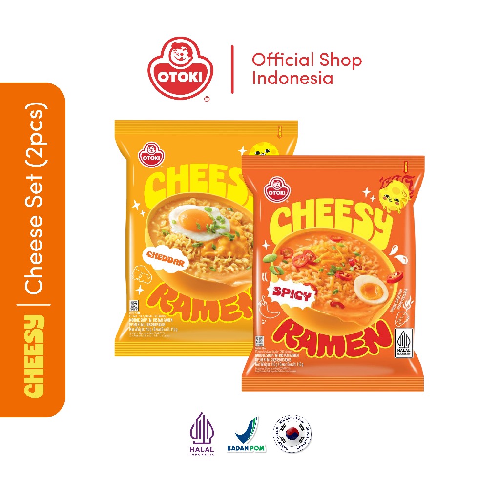 Jual OTOKI HALAL Cheesy Cheddar Ramen + Cheesy Ramen Spicy - Mie Instan ...
