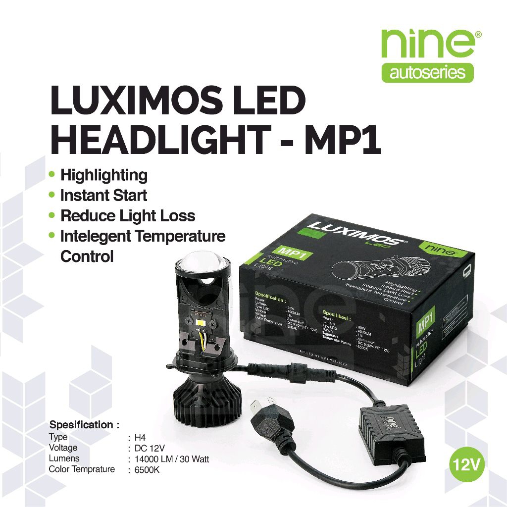 Jual SEPASANG LAMPU LED H4 MINI PROJEKTOR CUT OFF NINE LUXIMOS MP1 ...