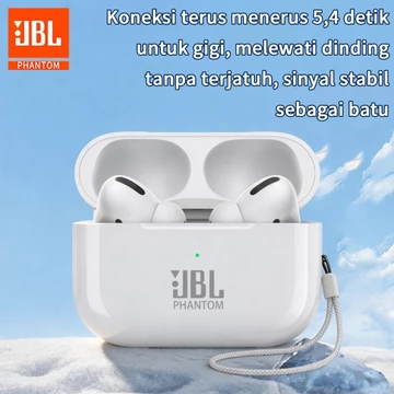 JBL Phantom Earphone Nirkabel TWS Asli Bluetooth 5.3 Headphone Suara Stereo 9D Earbud Olahraga