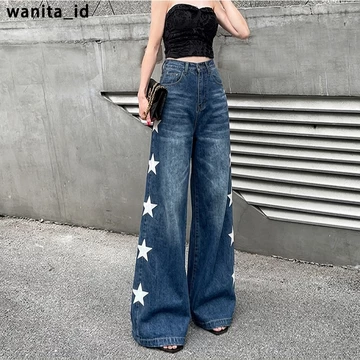 Loose Jeans Panjang Wanita Highwaist Celana Jeans Longgar Kulot Jeans Wanita Baggy Jeans Wanita