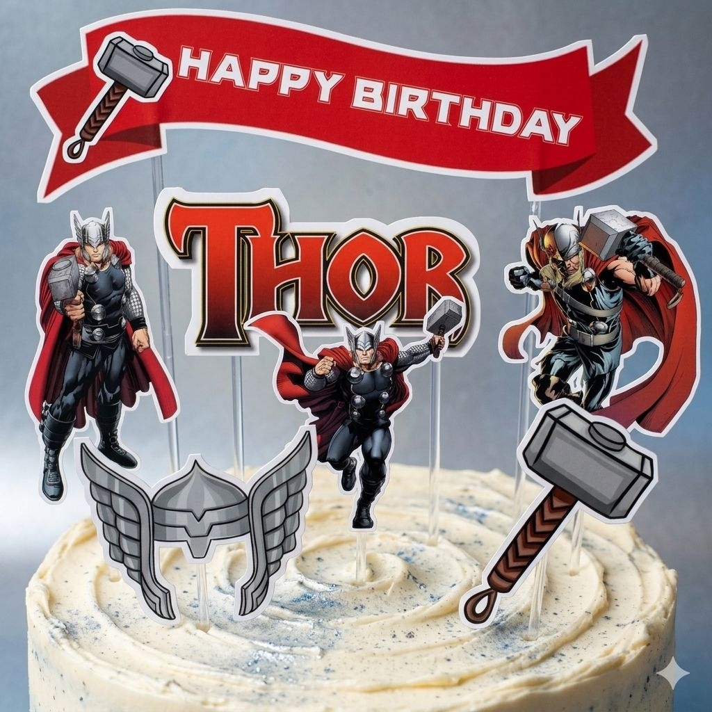 Jual TOPPER CAKE CUSTOM ULANG TAHUN / HIASAN KUE ULANG TAHUN THOR ...