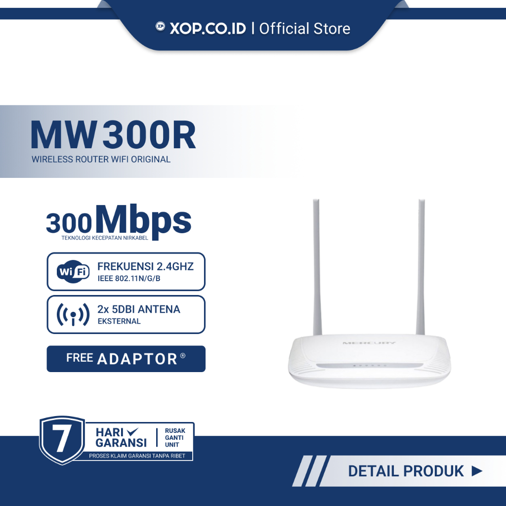 Jual Mercury MW300R Wireless Router WiFi 300Mbps | 2 Antena Eksternal ...