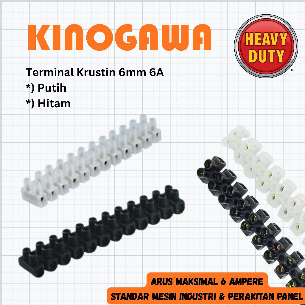 Jual KINOGAWA Terminal Krustin 6mm Putih & Hitam Komponen Panel Listrik ...