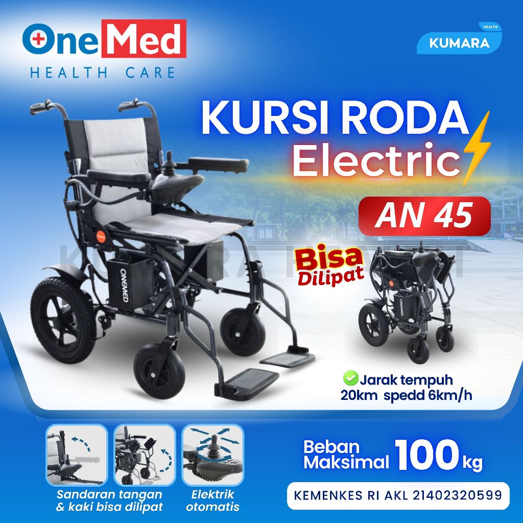 Jual ONEMED - Kursi Roda Elektrik AN 45 / Electric Wheelchair Lipat ...