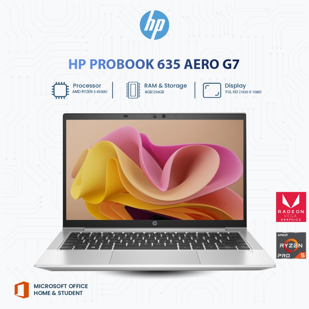 Jual HP ProBook 635 Aero G7 | Ryzen 5 4500U | RAM 8GB | SSD 256GB