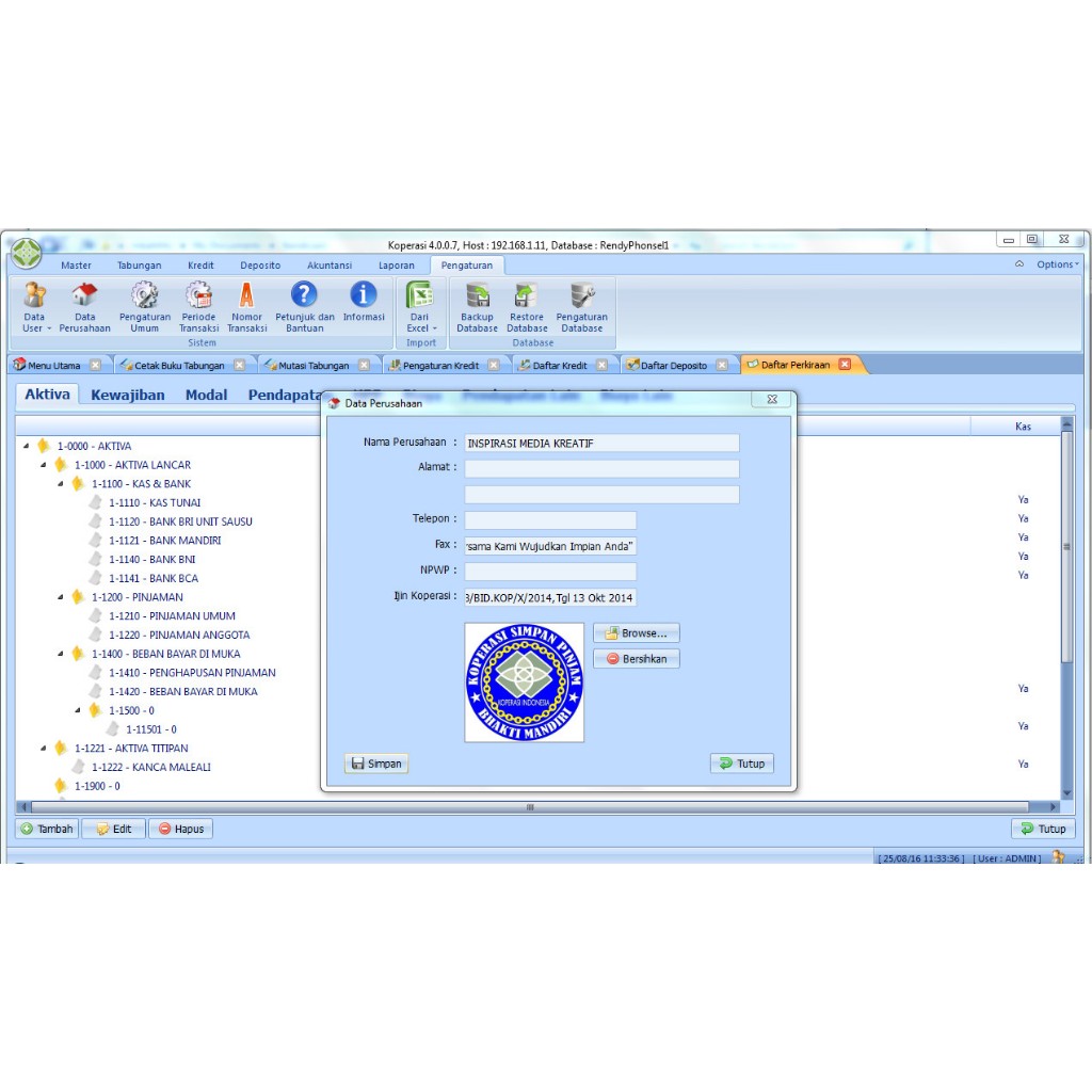 Jual SOFTWARE PROGRAM APLIKASI KOPERASI SIMPAN PINJAM KOPERASI 4.0.0.7 ...