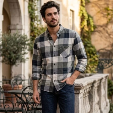 Kemeja Flanel Pria Lengan Panjang Slimfit Premium Pola Unisex