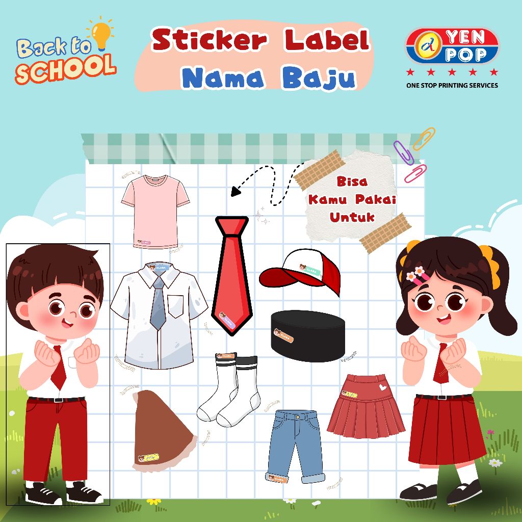 Jual Sticker Label Nama Anak Viral 2026 Daya Rekat Kuat ( ISI LEBIH ...