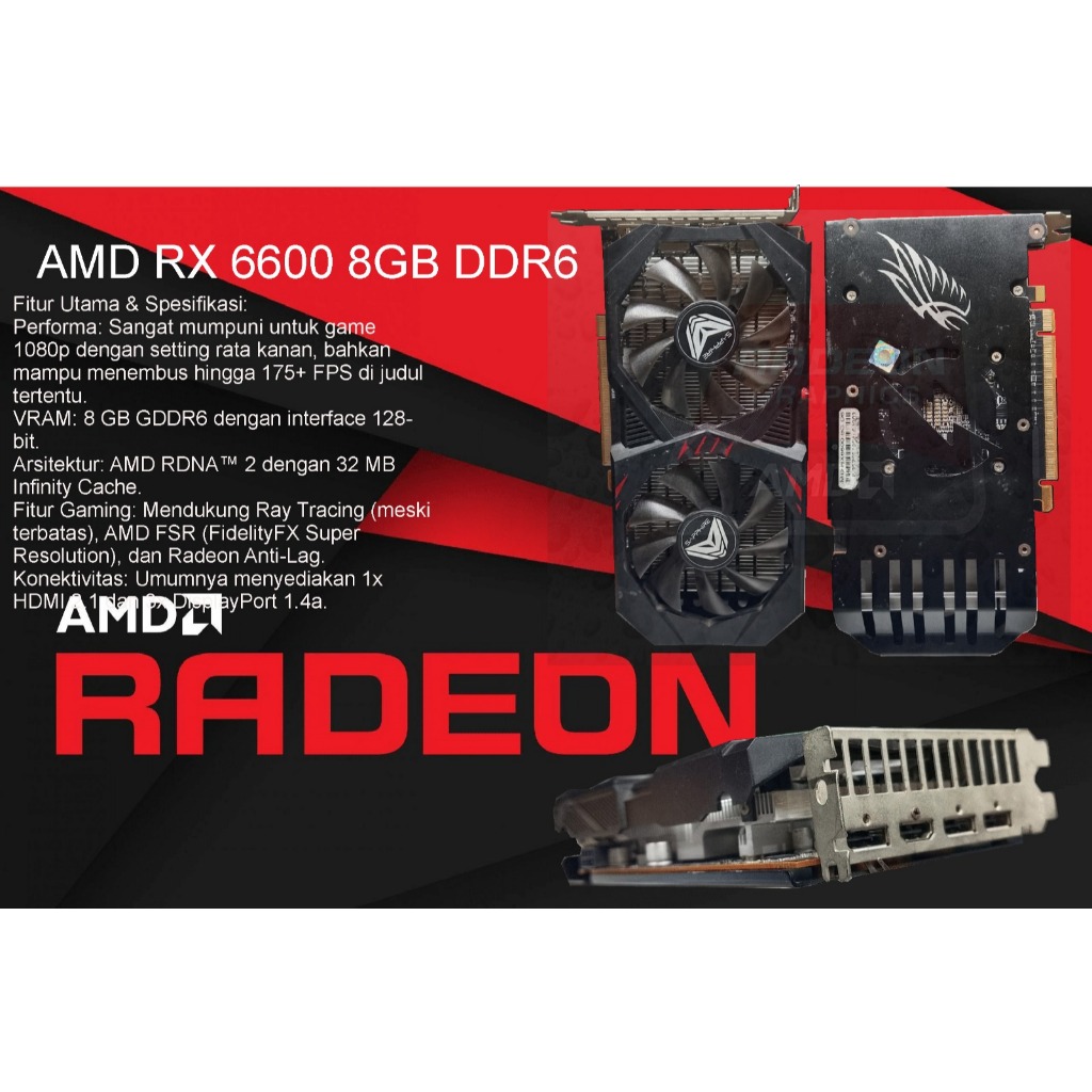 Jual AMD RADEON RX 6600 8GB DDR6 (MINUS) | Shopee Indonesia