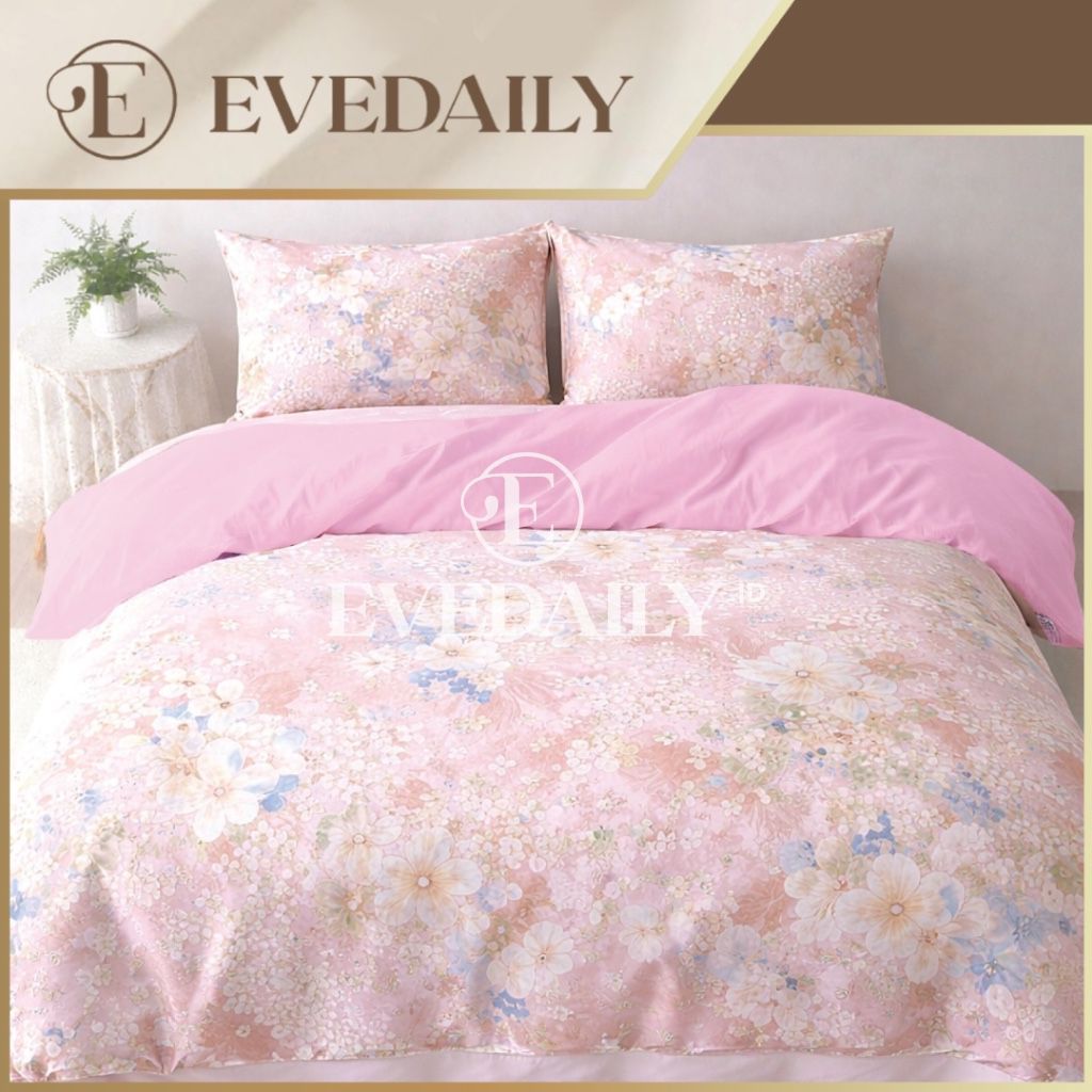 Jual Promo Bed Cover Full Set Sprei Motif Bunga Mika Mix Baby Pink ...