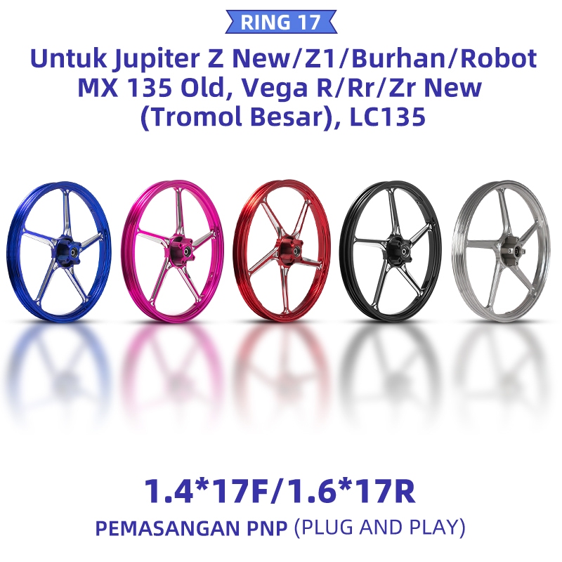 Jual Velg Racing Rims Ring 17 CNC Paketan Depan Belakang untuk Jupiter ...