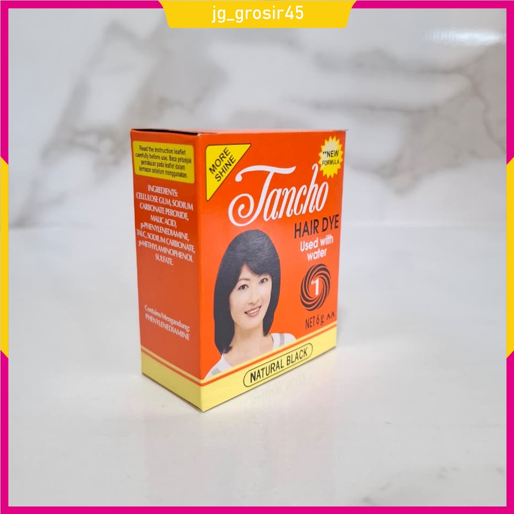 Jual Tancho Hair Dye Natural Black Powder (BUBUK) | semir rambut hitam ...