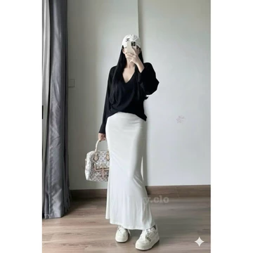 ZIKO Lunar Mermaid Maxi Skirt Rok Wanita Desain Mermaid Bahan Scuba Premium Pinggang Elastis