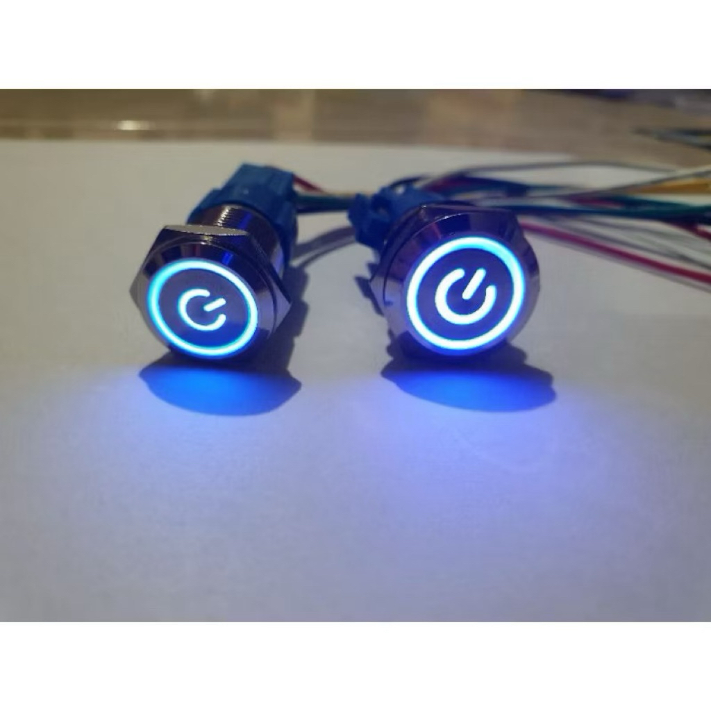 Jual SAKLAR STAINLESS LED LOGO POWER TOMBOL ON OFF BOTTON PUSH MRTAL ...