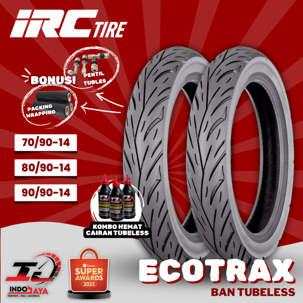 Jual [READY COD] BAN LUAR TUBELESS IRC ECOTRAX NR96 (70/90-14 - 80/90 ...