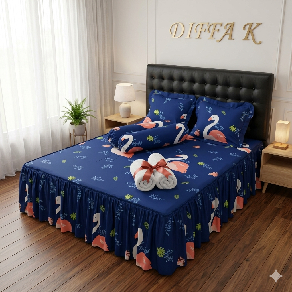 Jual Sprei Rumbai Motif King 180x200 Queen 160x200 single 120x200 Bahan ...