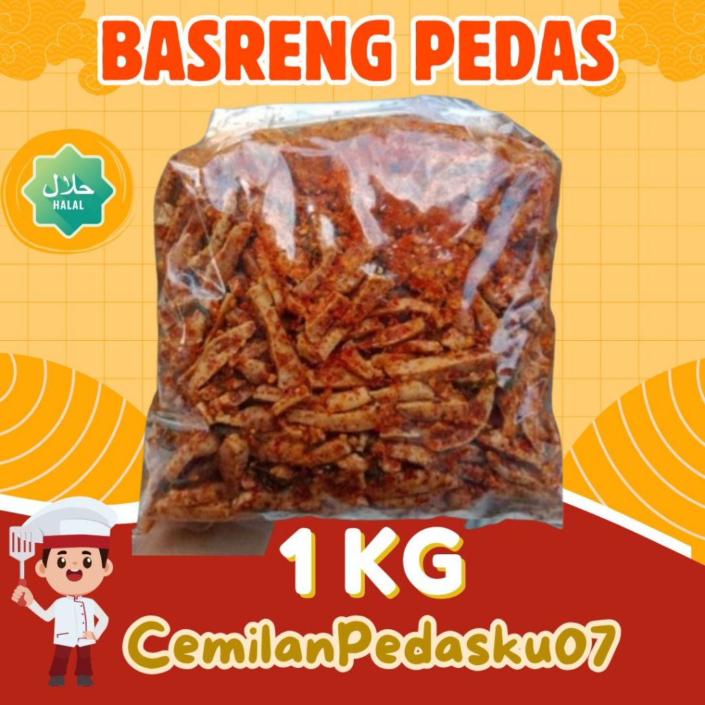Basreng Pedas 1kg Daun Jeruk Fresh Tahan Lama