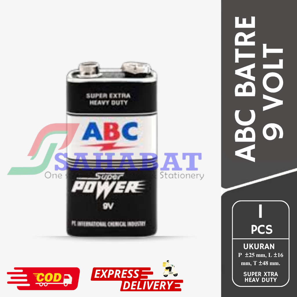 Jual ABC BATRE 9 VOLT / BATRE KOTAK / ABC BATERAI MURAH | Shopee Indonesia