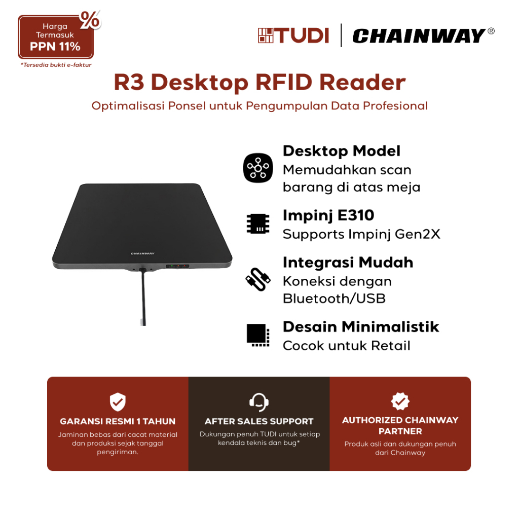 Jual Chainway R3 Desktop UHF RFID Reader - Pembaca RFID Profesional ...