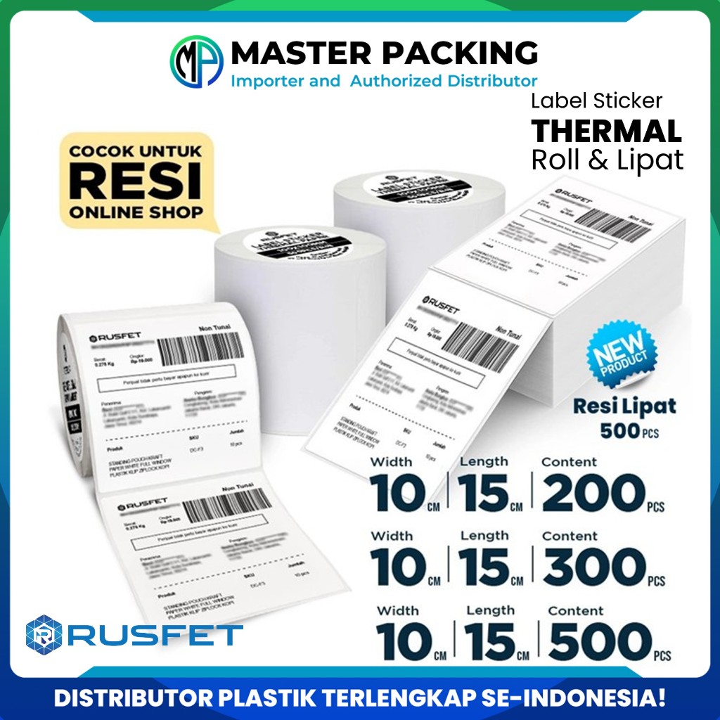 Jual Kertas Stiker Label Termal / Paper Thermal Sticker Untuk Resi ...