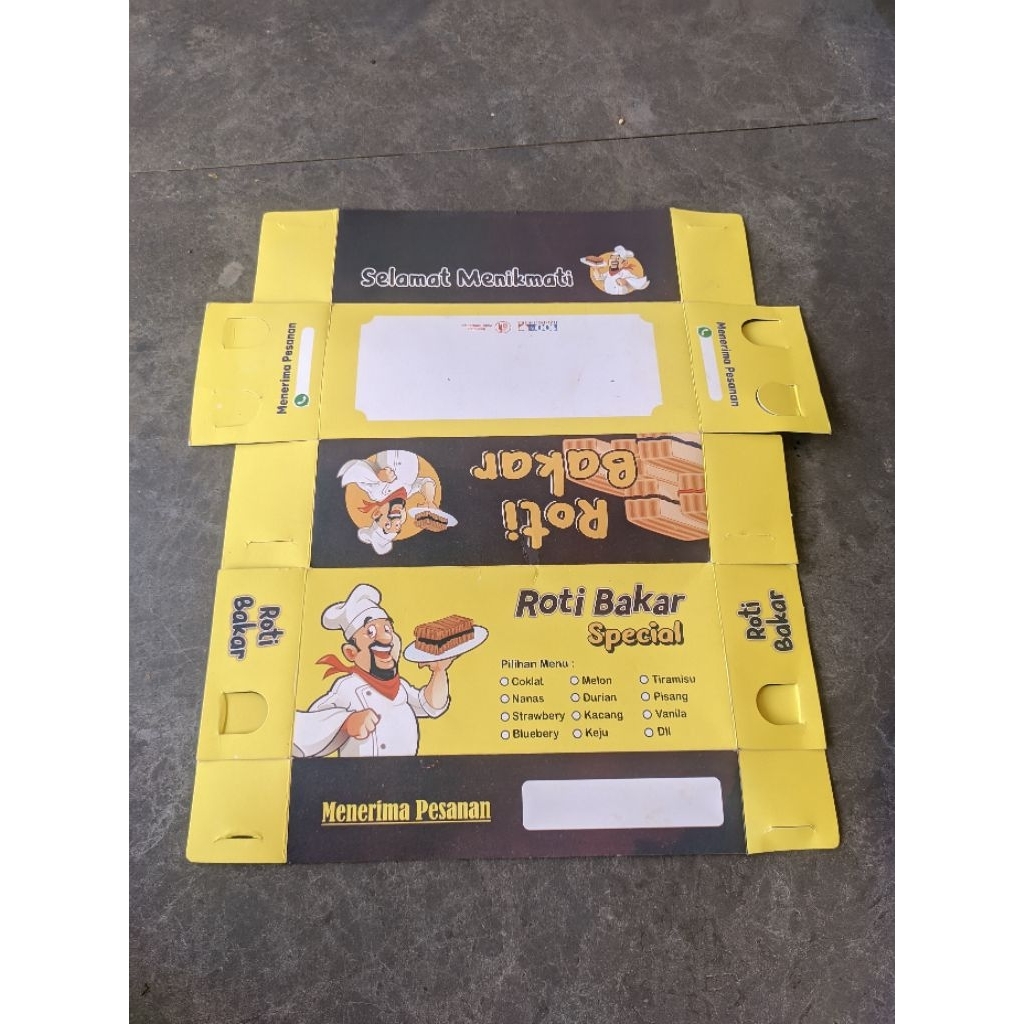 Jual (COD) 100 LEMBAR KARDUS BOX ROTI BAKAR/KEMASAN ROTI BAKAR UKURAN ...