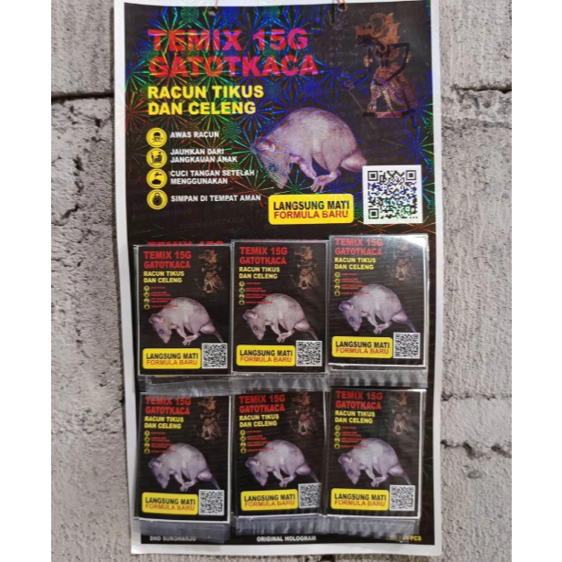 Jual TEMIK GATOTKACA RACUN TIKUS DAN CELENG 1 lembar 24 sachet | Shopee ...