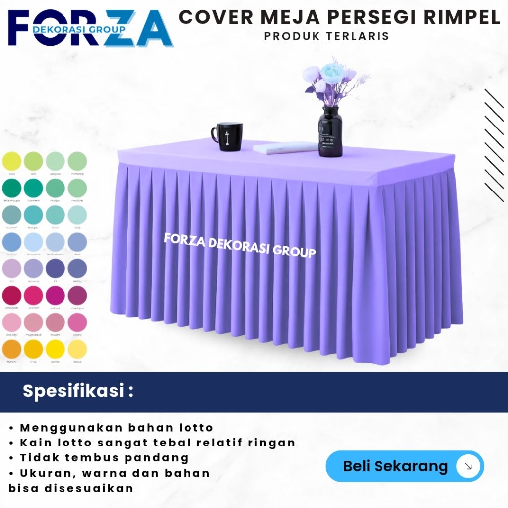 Jual PROMO Cover Meja Pesta Rimpel – Bahan Lotto Tebal Custom Size ...
