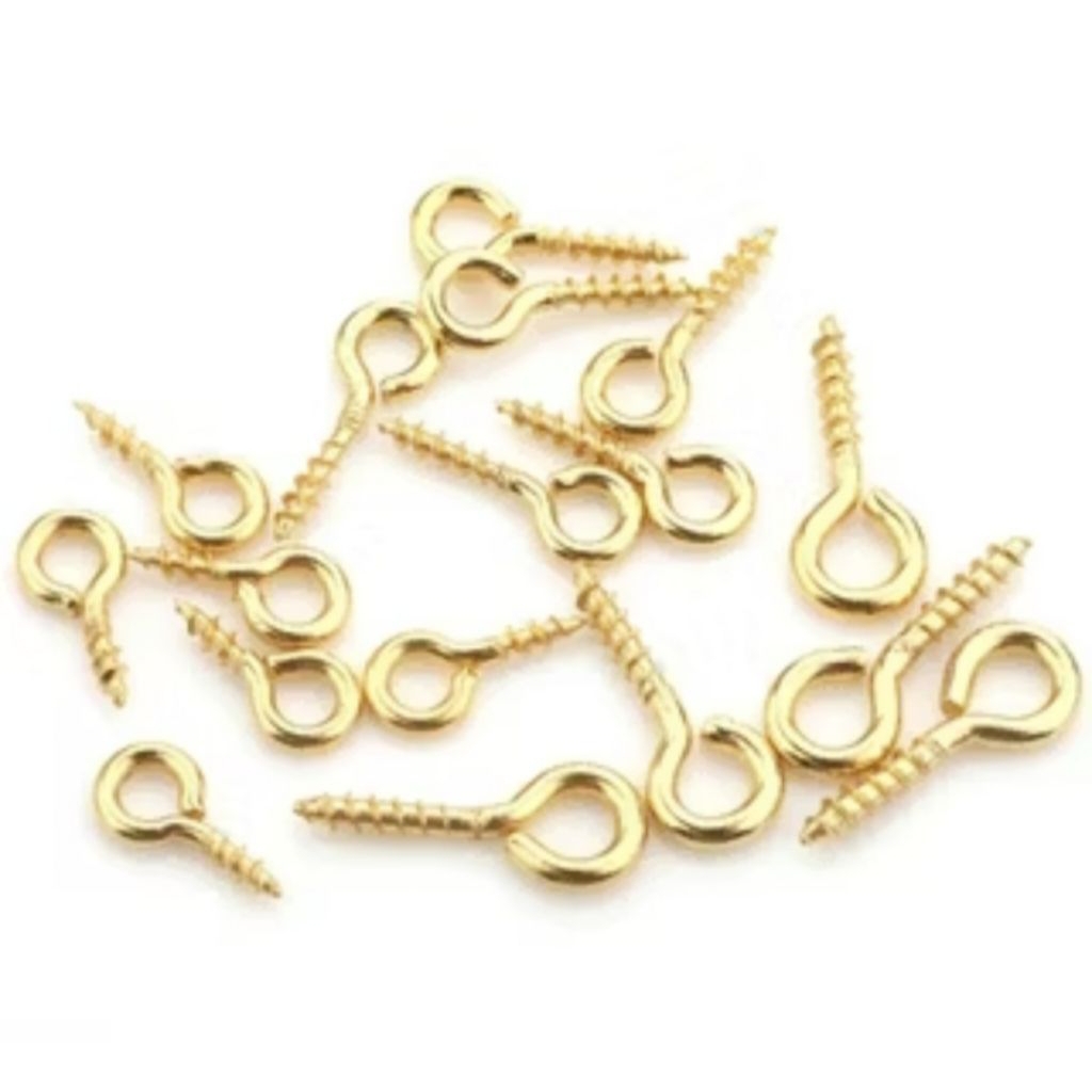 Jual (100pcs) eye pin screw /paku ulir, skrup mata/gantungan mata ...