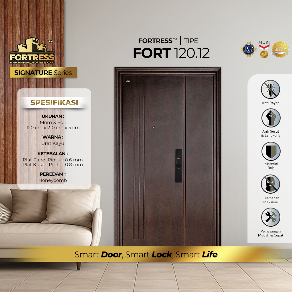 PINTU BAJA FORTRESS TYPE FORT 120 URAT KAYU - JABODETABEK