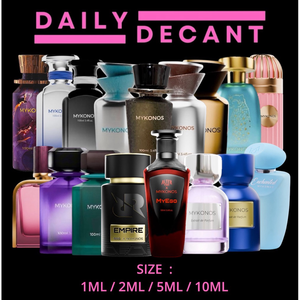 Jual Mykonos All Variant Decant Parfum | Conquer, Reflection Elixir ...