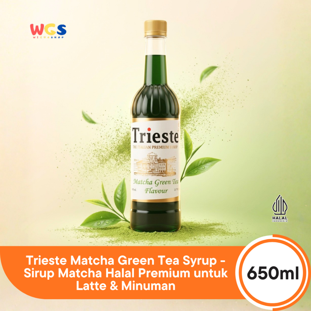 Jual Trieste Matcha Green Tea Syrup 650ml - Sirup Matcha Halal Premium ...