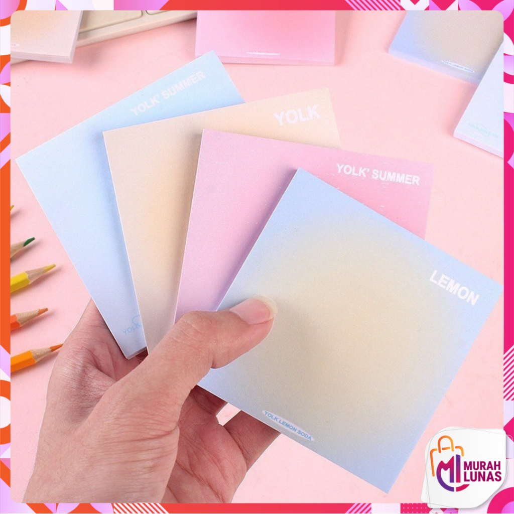 Jual MUNAS Sticky Notes Gradasi Lucu Polos 50 Lembar Memo Tempel ...