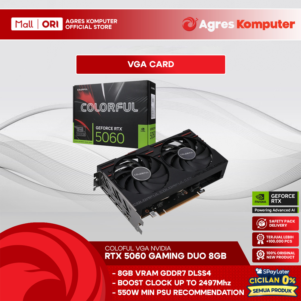 COLORFUL VGA NVIDIA GEFORCE RTX 5060 GAMING DUO 8GB V GDDR7 3Y
