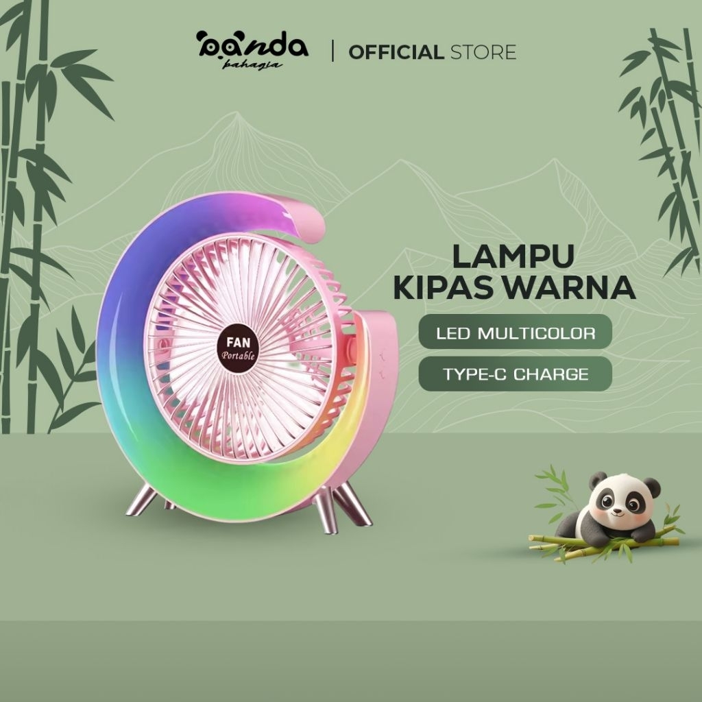 Jual Kipas Angin 2 in 1 Lampu Meja LED RGB | Shopee Indonesia