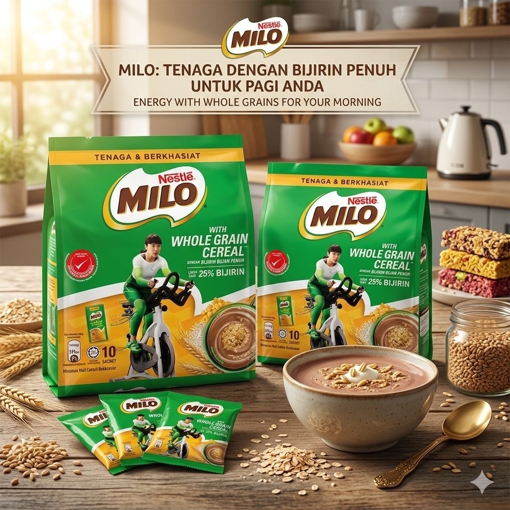 Jual Milo With Whole Grain Cereal Original Nestle Malaysia Oatmeal ...