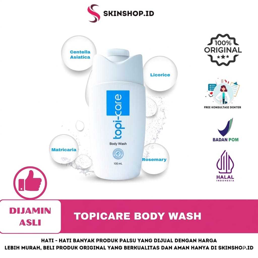 Topicare Body Wash 100ml / Origina Sabun Mandi BPOM Aman