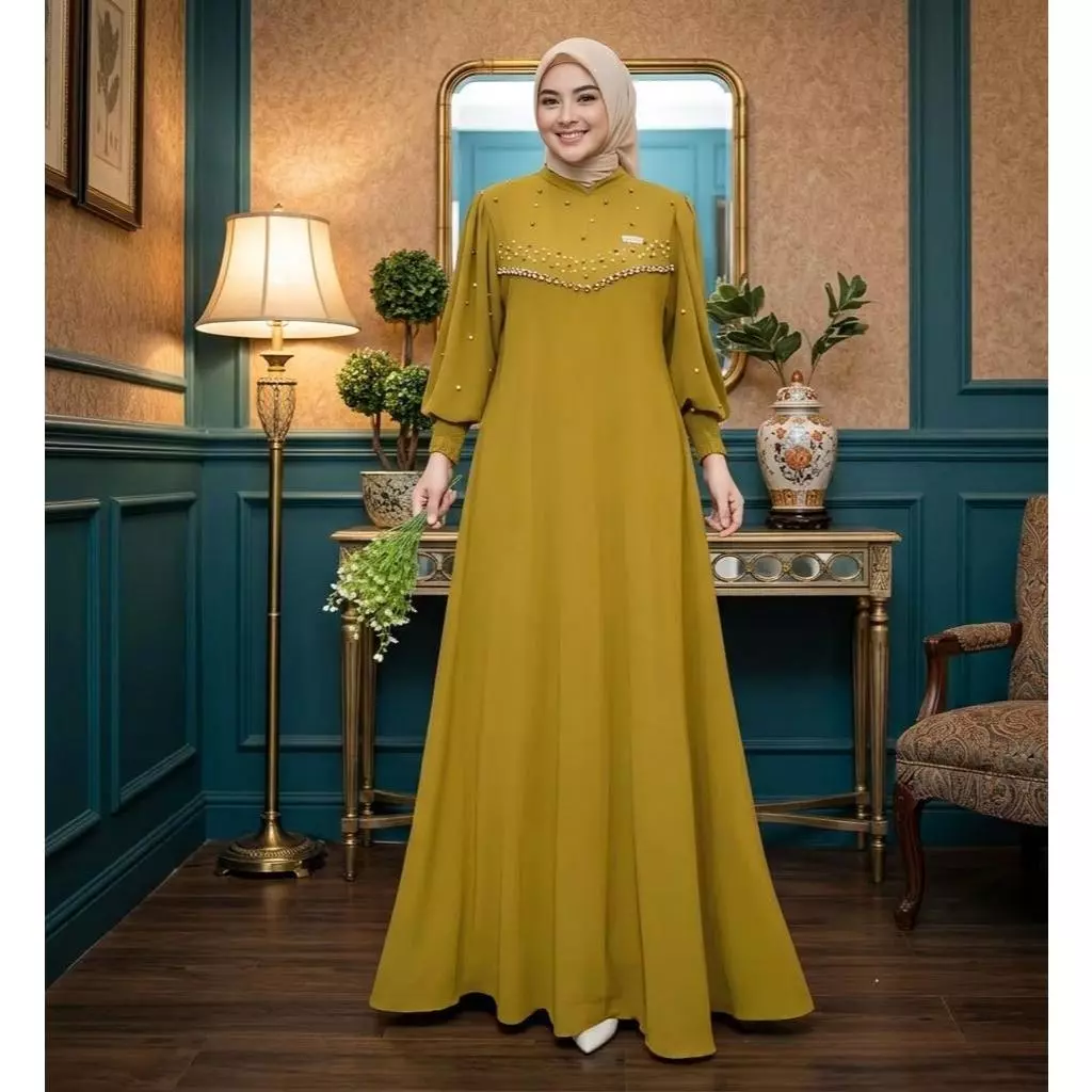 Vioni Dress Crinkle Airflow Premium Akses Mutiara Dres Kondangan Terbaru 2026