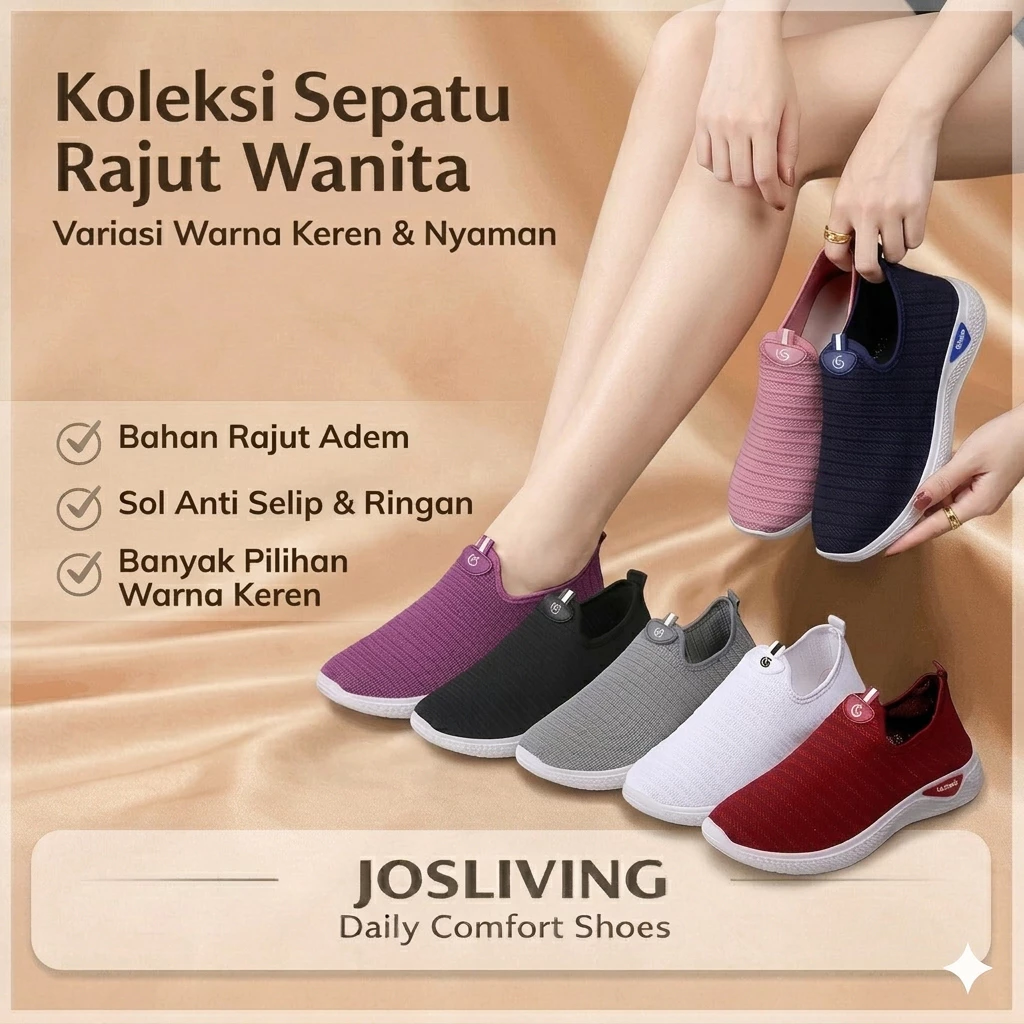 Sepatu Slip On Wanita Korea Sport Polos 36-42