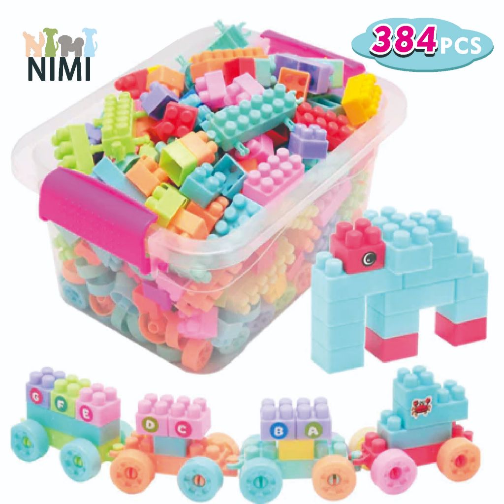 Jual NIMI Mainan Blocks Bricks 384PCS Mainan Susun Balok Free Box ...